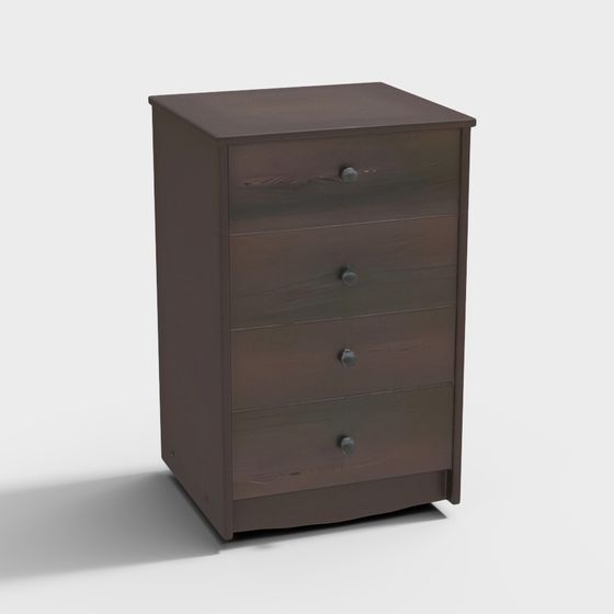 Stylish Low-Poly Nightstand 3D model for Home Interiors