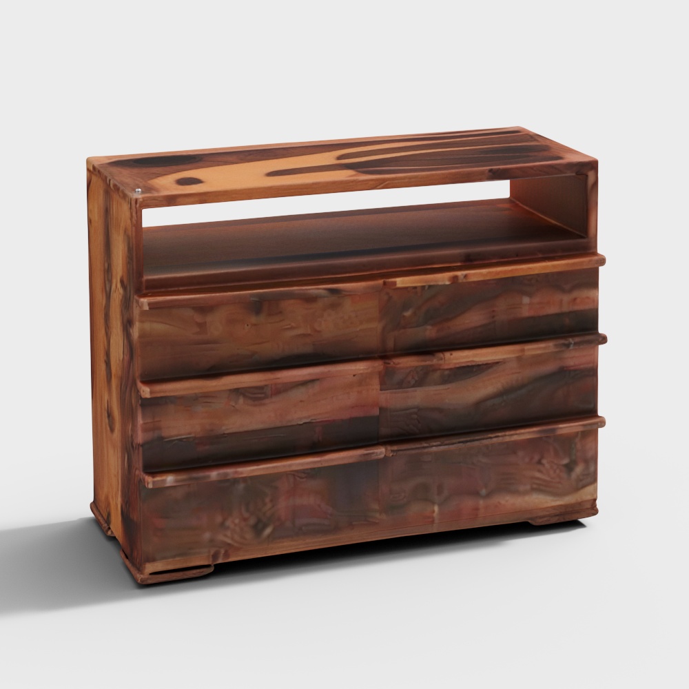 Commode en bois massif à 6 tiroirs en teck Ohio