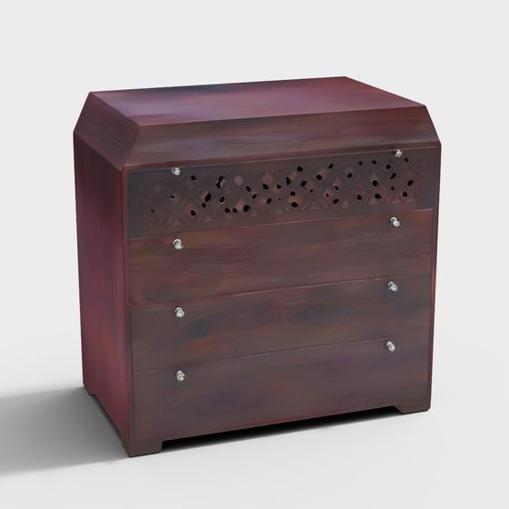 Vintage Wooden Nightstand 3D model for Contemporary Interiors