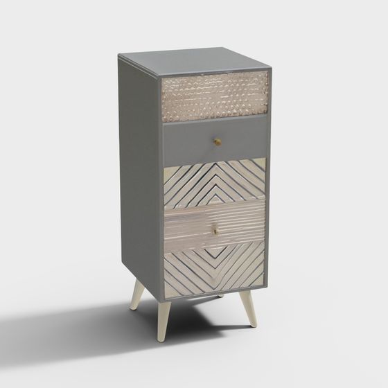 Mid-Century Modern Dresser 3D model for Creative Spaces