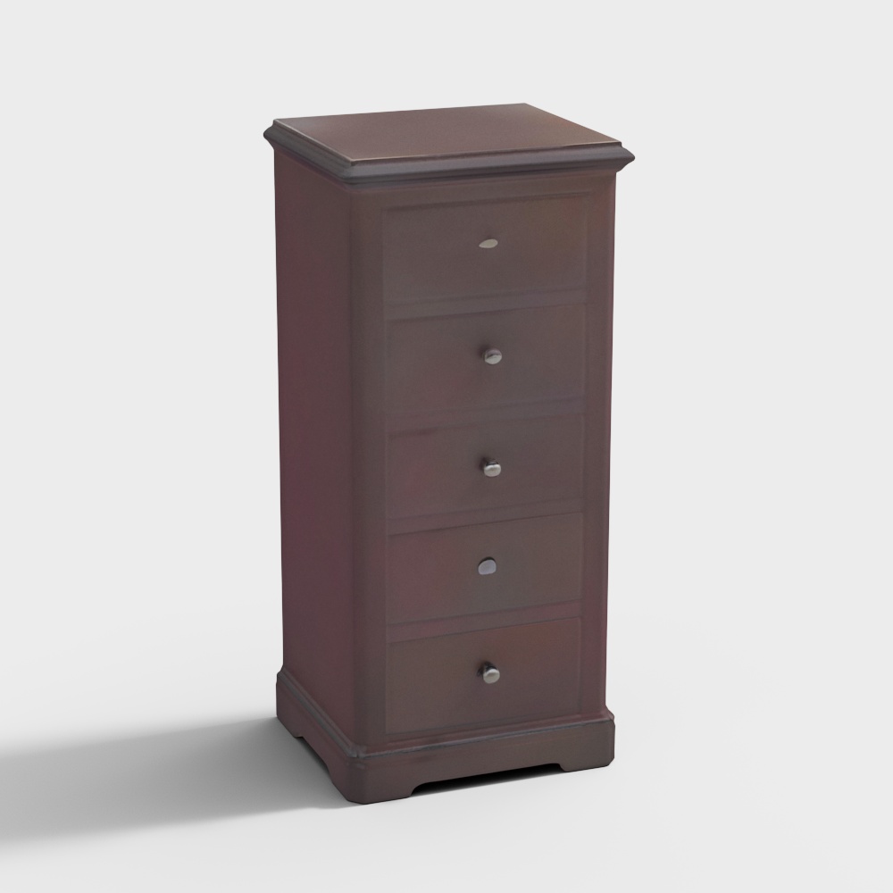 Alexandra Solid Wood Chest of 5 Drawers in Mahogany