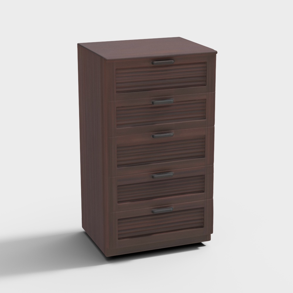 Bennis Engineered Wood Chest of 5 Drawers in Dark