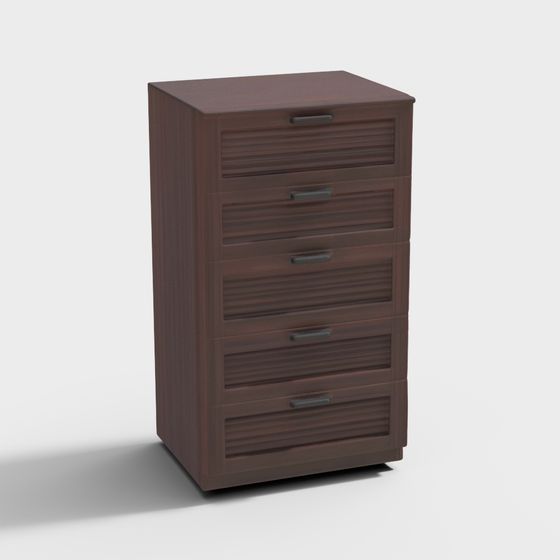 Stylish Low-Poly Storage Cabinet 3D model for Modern Spaces