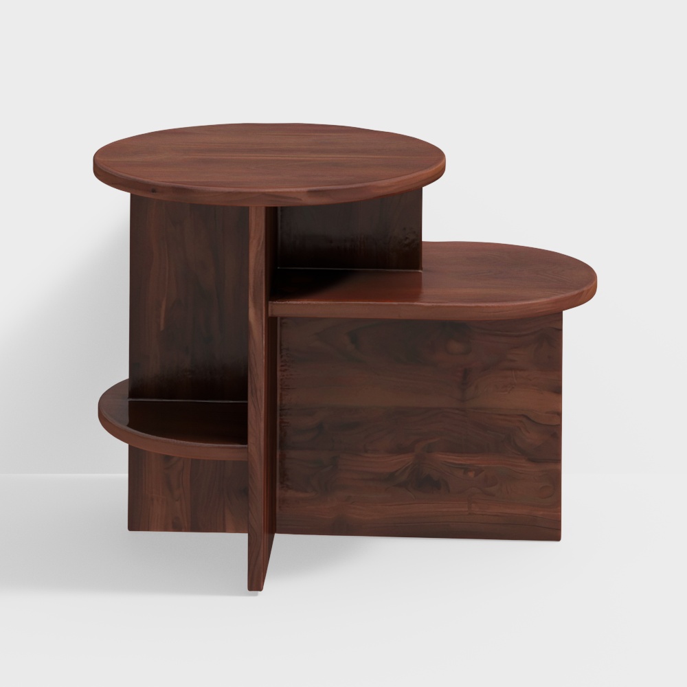 Minimalist Wood Side Table 3D Model – Scandinavian Design