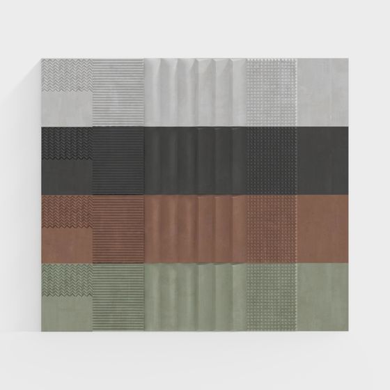 Stylish Geometric Wall Texture 3D model for Modern Creations