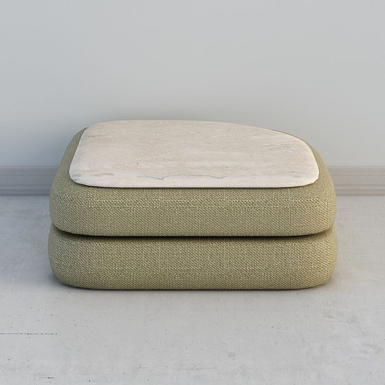 Square Marble Ottoman 3D model for Contemporary Spaces