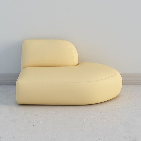 Streamlined Sofa 3D model for Modern Interiors