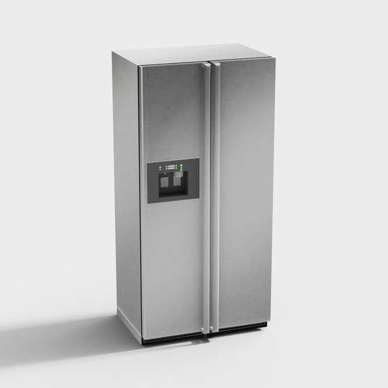 Stylish Stainless Steel Refrigerator 3D model for Modern Spaces