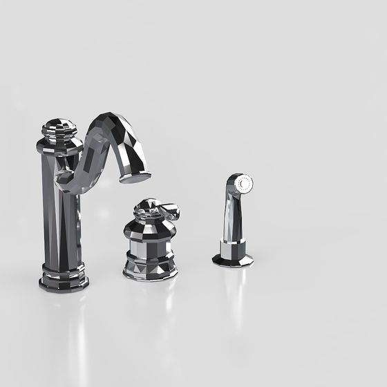 Stylish Low-Poly Faucet 3D model