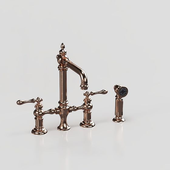 Retro Copper Faucet 3D model