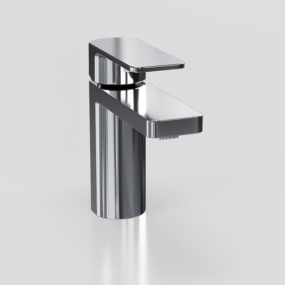 Sleek Low-Poly Faucet 3D model for Interior Design