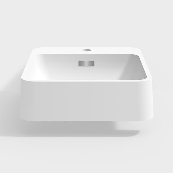 Elegant Square Sink 3D model for Contemporary Spaces