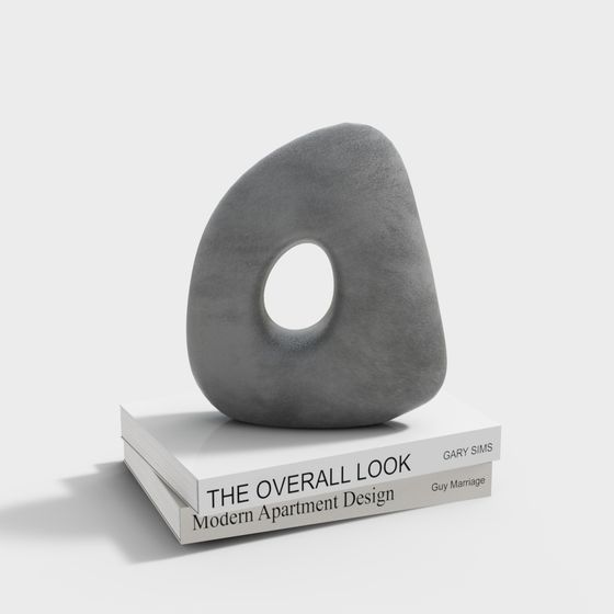 Stylish Low-Poly Geometric Concrete Sculpture 3D model