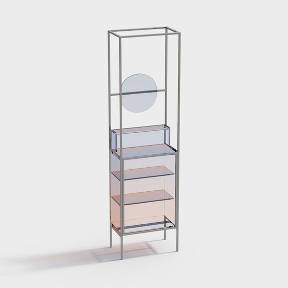 Modern Gradient Acrylic Decorative Tall Cabinet