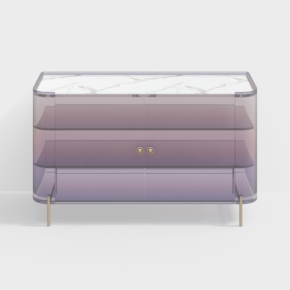 現代グラデーショングラス玄関キャビネット