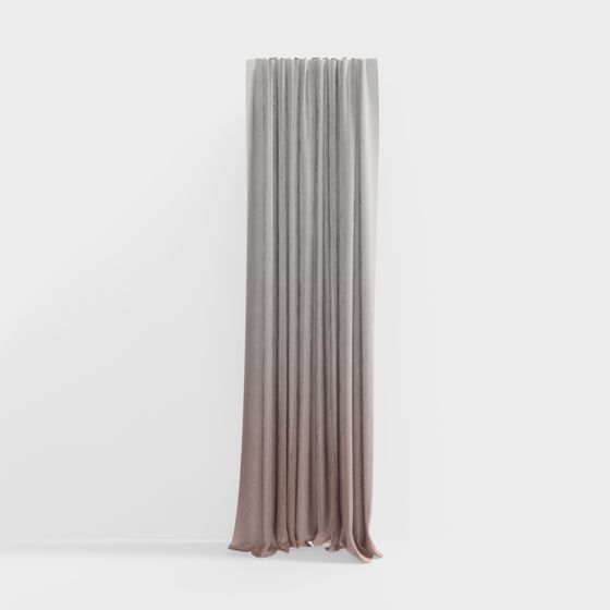 Modern Pink Gradient Transparent Curtain