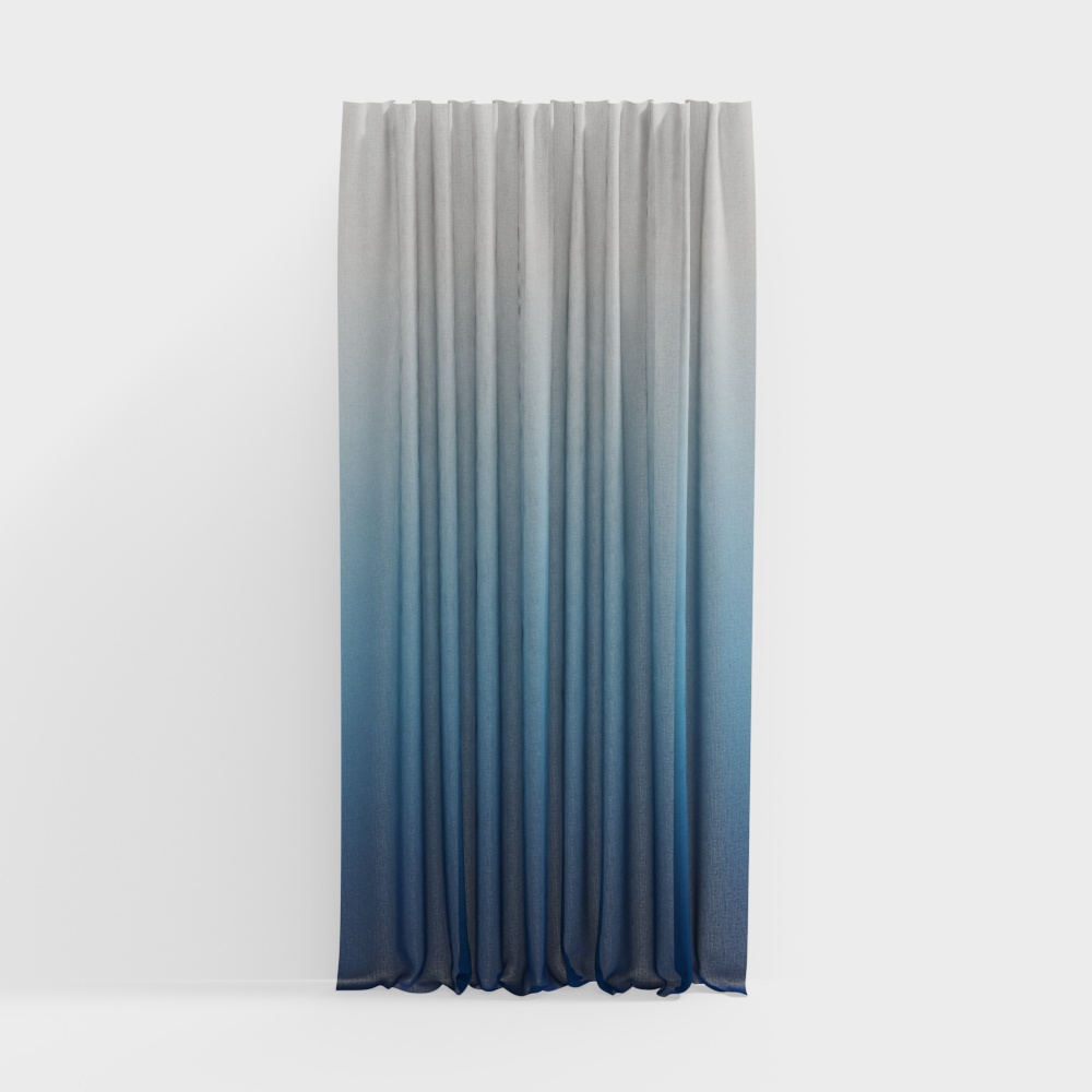 Modern Blue Gradient Transparent Curtain