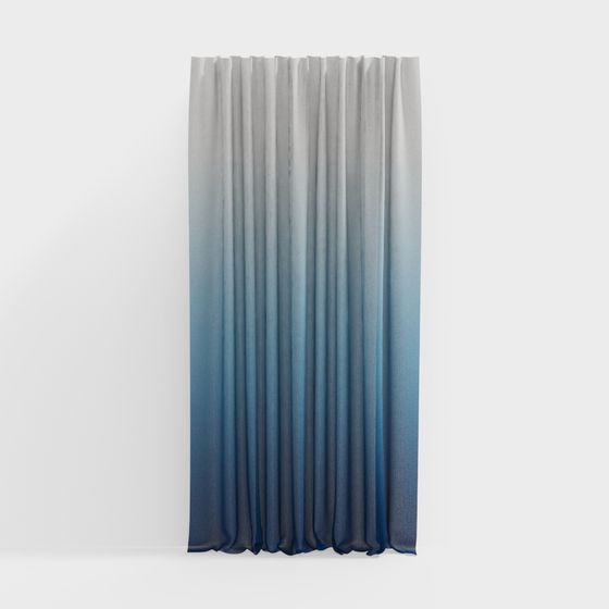 Modern Blue Gradient Transparent Curtain