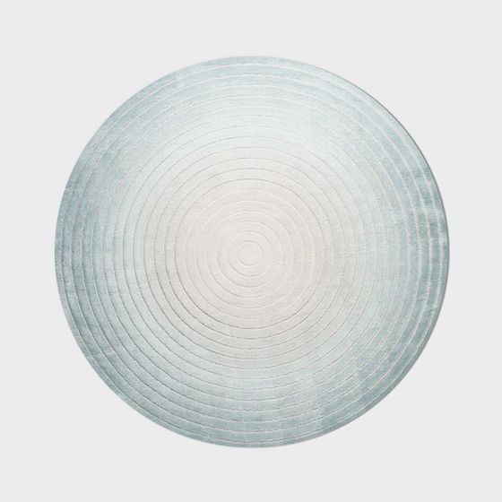 Modern Living Room Round Blue Gradient Carpet