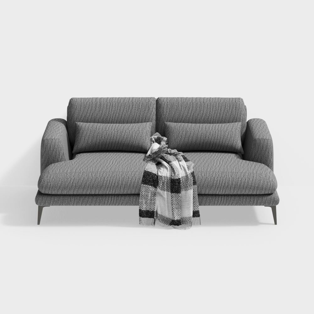 Stylish Low-Polygon Sofa 3D model for Modern Interiors