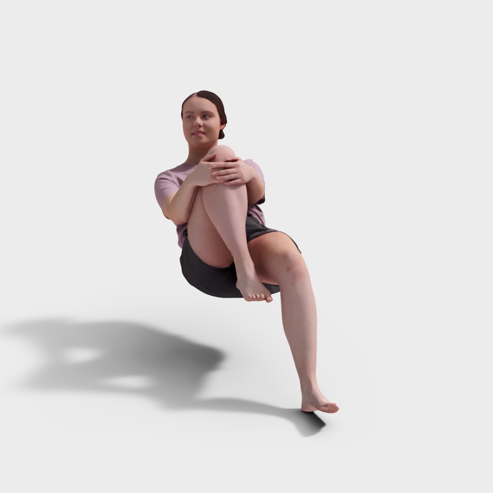 座っている女性