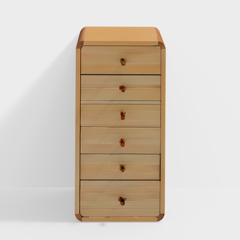 Stylish Storage Cabinet 3D Model – Light Wood Design