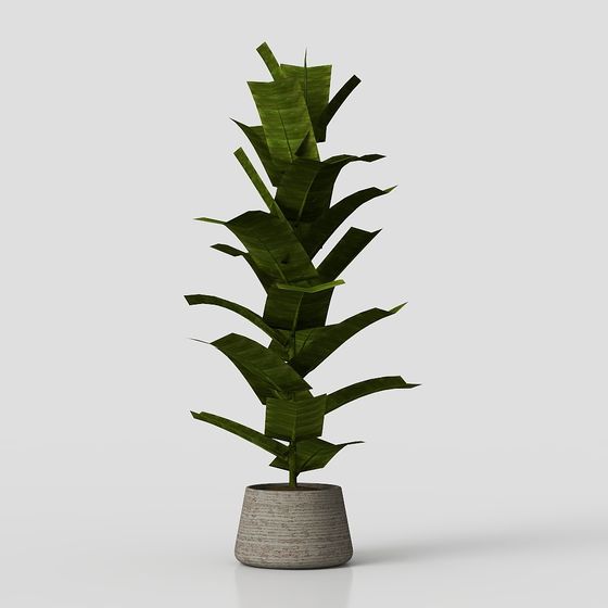 Low-Poly Banana Tree 3D model for Creative Projects