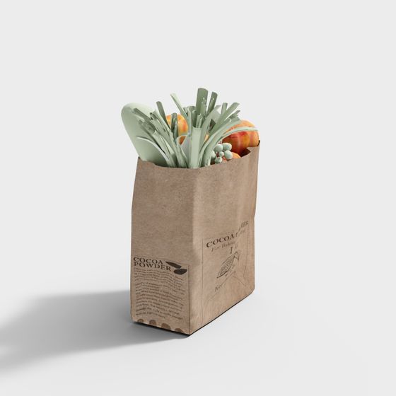 Grocery Bag 3D model for Creative Projects