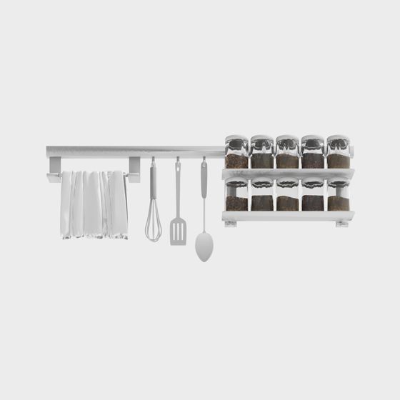 Minimalist Kitchen Wall Spice Rack 3D model