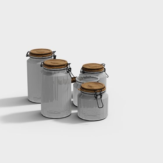 Vintage Glass Jars 3D Model - The Light of Storage