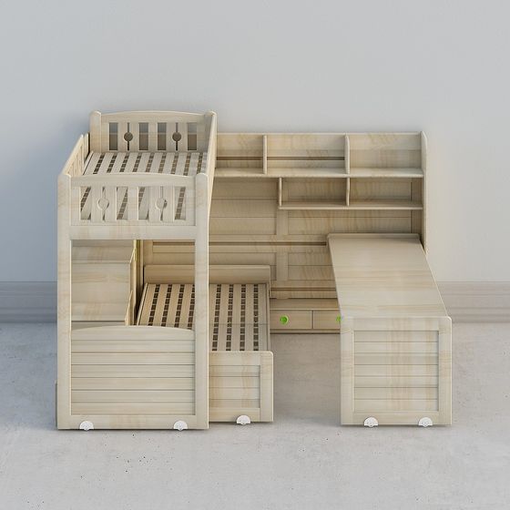 Multifunctional Kids Bed 3D model for Creative Spaces