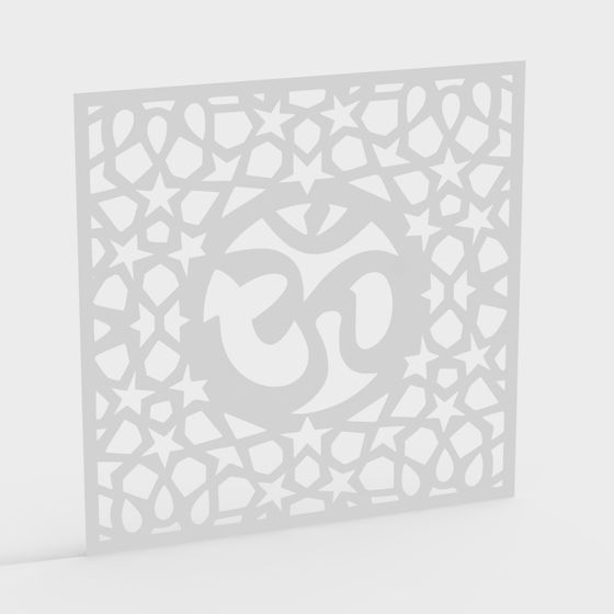 Om Symbol Panel 3D model for Unique Decor