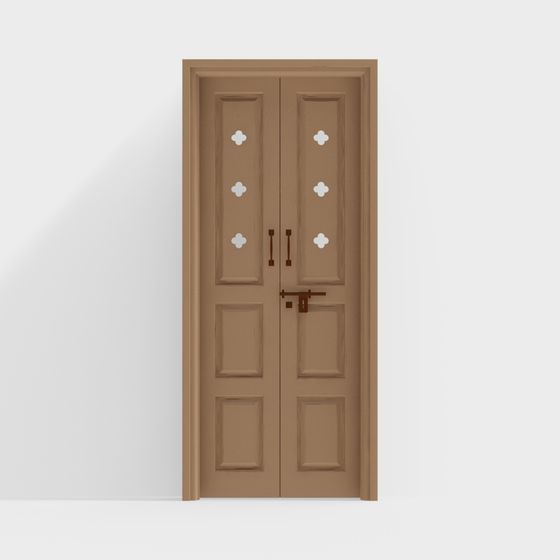 Stylish Vintage Double Door 3D model for Creative Spaces