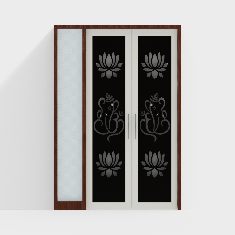 Lotus Door 3D Model – Elegant Lotus Pattern Design