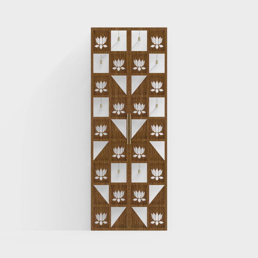 Elegant Low-Poly Wooden Door 3D model