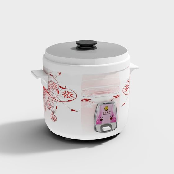 Charming Low-Poly Rice Cooker 3D Model