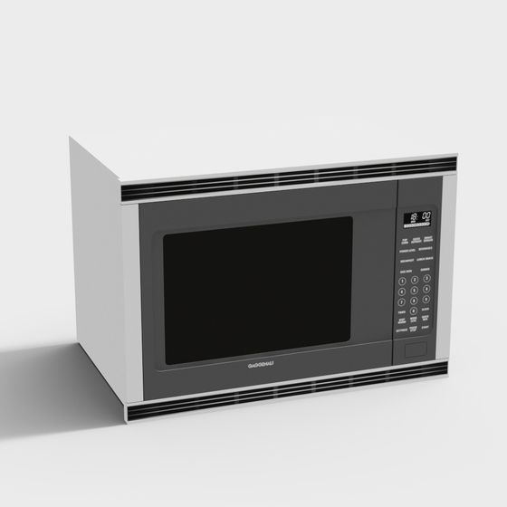 Sleek Microwave Oven 3D model for Modern Kitchens