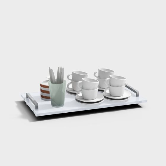 Elegant Tea Set 3D model