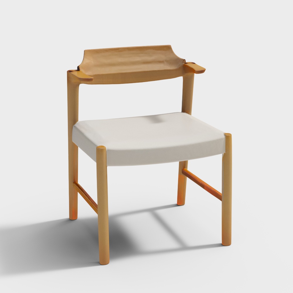 Wood Harmony Chair 3D Model – Nordic Minimalist Design