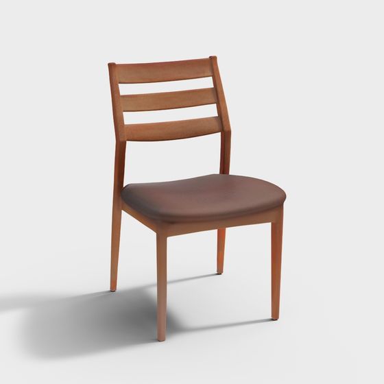 Stylish Wooden Chair 3D Model for Contemporary Spaces