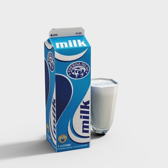 Charming Milk Carton 3D model for Creative Projects