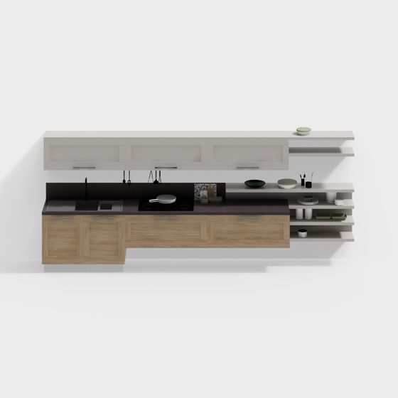 Minimalist Kitchen 3D model with Functional Design