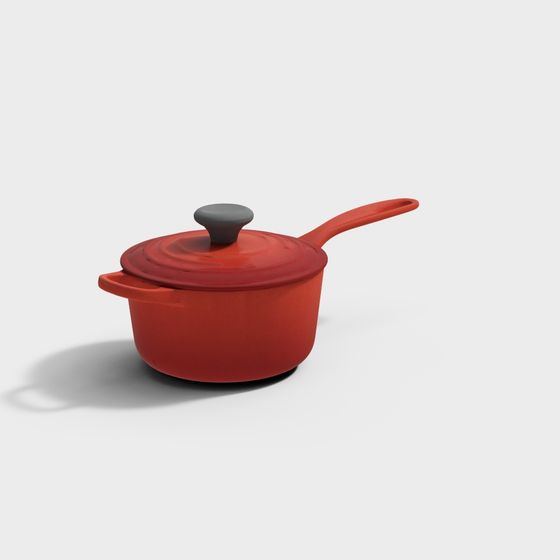 Charming Little Red Pot 3D model for Kitchen Designs