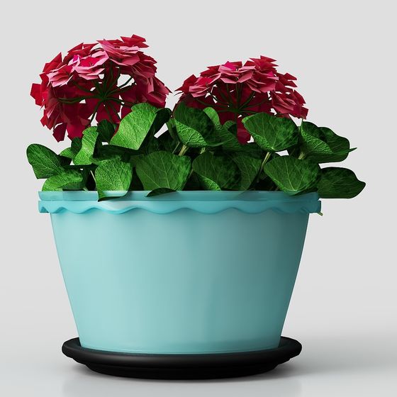 Floral Harmony Hydrangea Pot 3D model