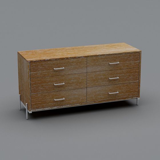 Vintage Six-Drawer Cabinet 3D model