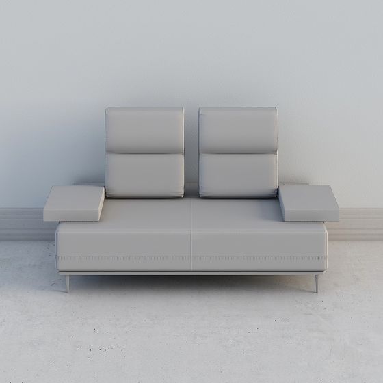 Modern Minimalist Gray Sofa 3D model