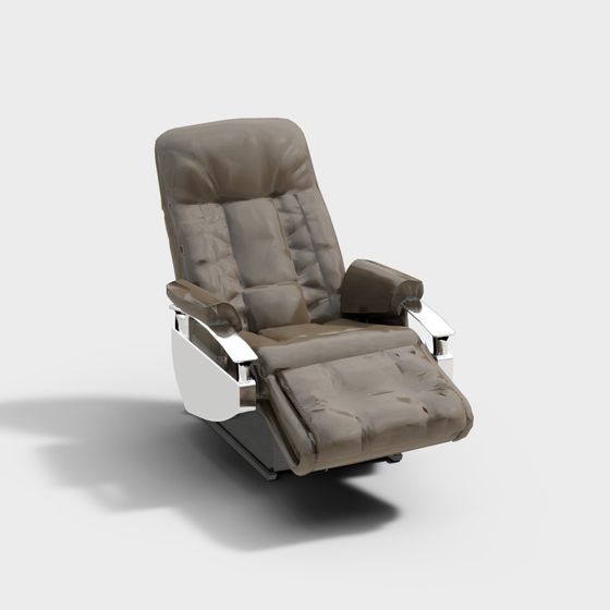 Modern Leather Massage Chair 3D Model in Gray