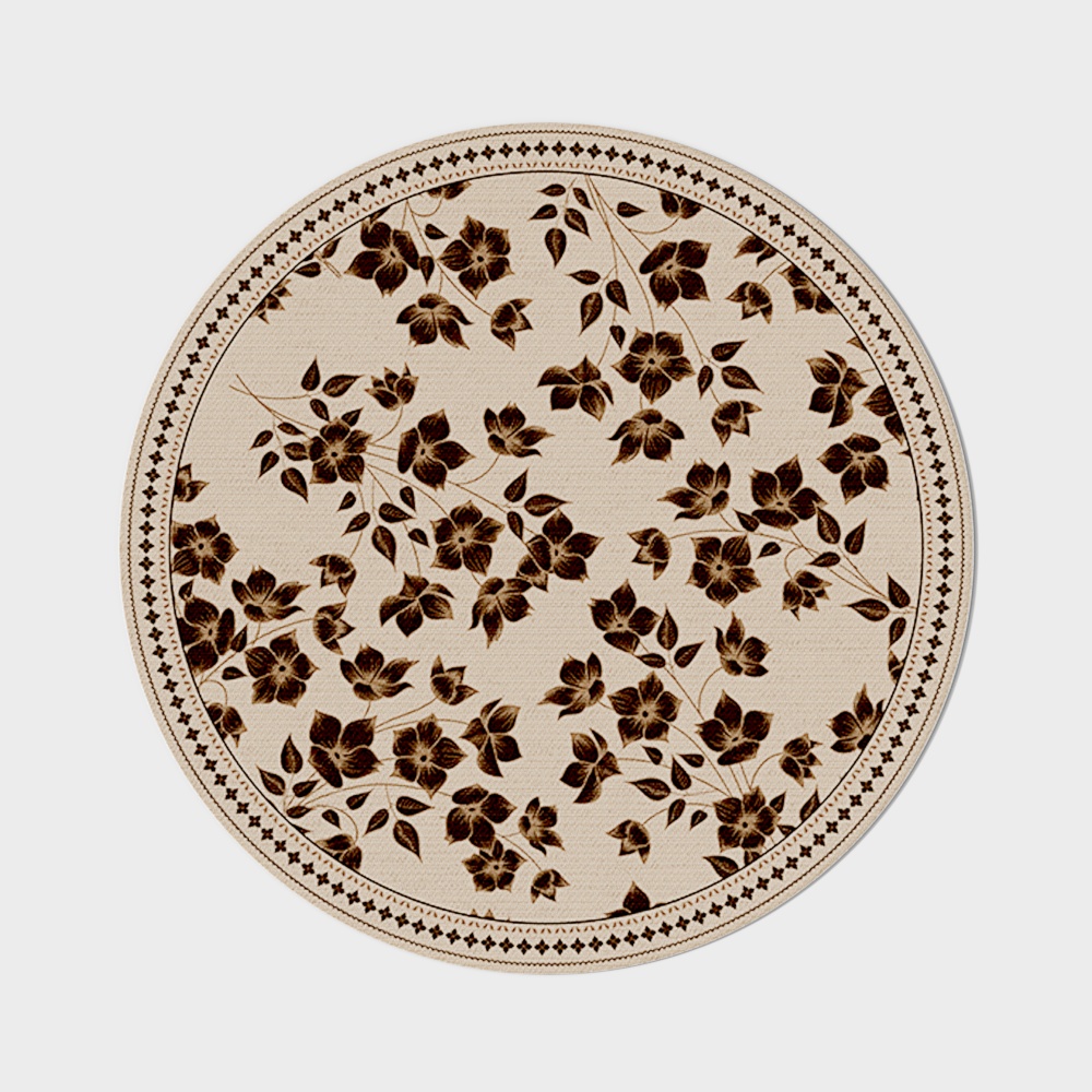 French Cream Style Round Carpet