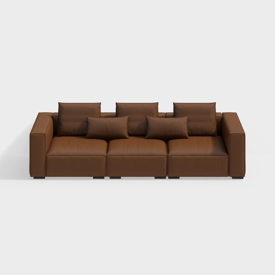 Retro-Style Three-Seater Sofa