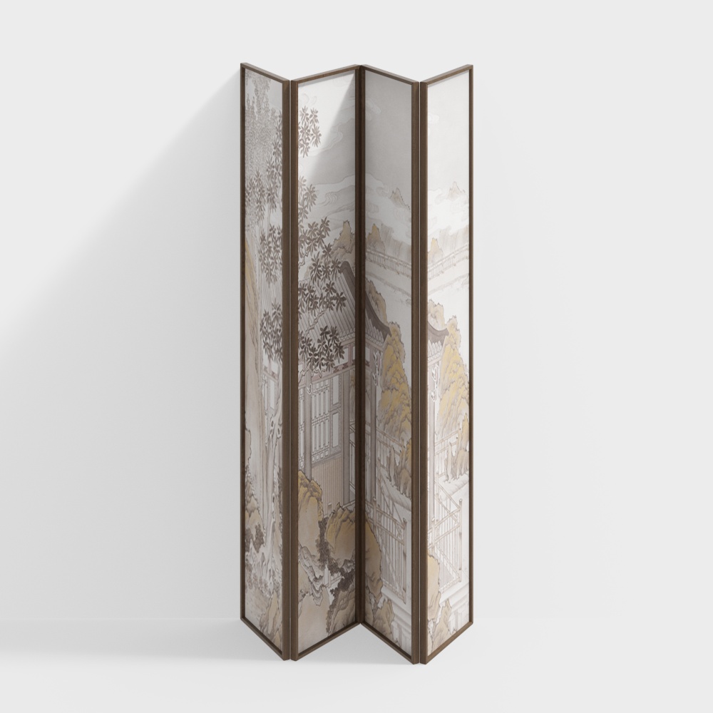 ฉากกั้นแบบพับสไตล์จีน